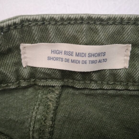 NWT Universal Thread Ladies Size 14W High Rise Midi A-line Green Jean Shorts - Picture 4 of 15